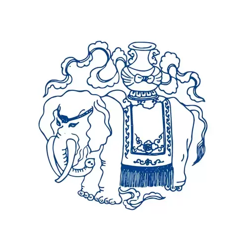 Blue And White Porcelain Pattern,White Elephant Illustration Material