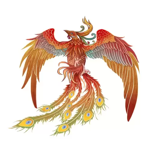 Legendary Animal,Vermilion Bird Illustration Material