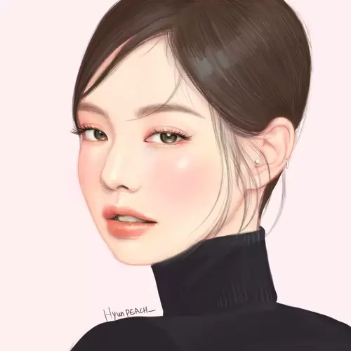 Beautiful Girl,Turtleneck Sweater Illustration Material