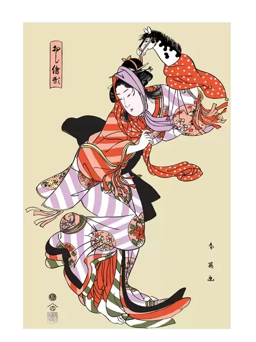 Japanese Ukiyo-e Illustration Material