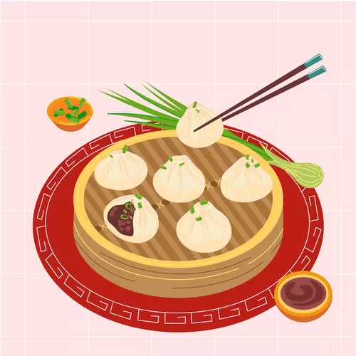 Local cuisine,Bao Zi Illustration Material