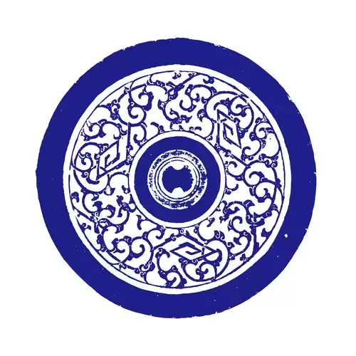 Blue and White Pottery Pattern Illustration Material