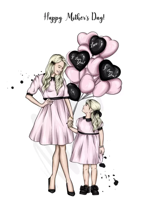 European and American fashionable women Illustration Material