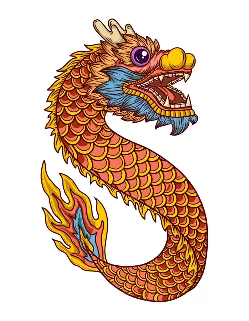 Chinese Dragon Illustration Material