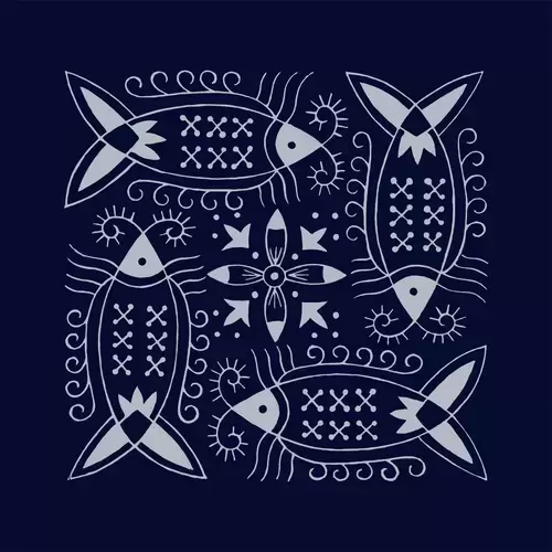 Batik patterns,Fish Illustration Material