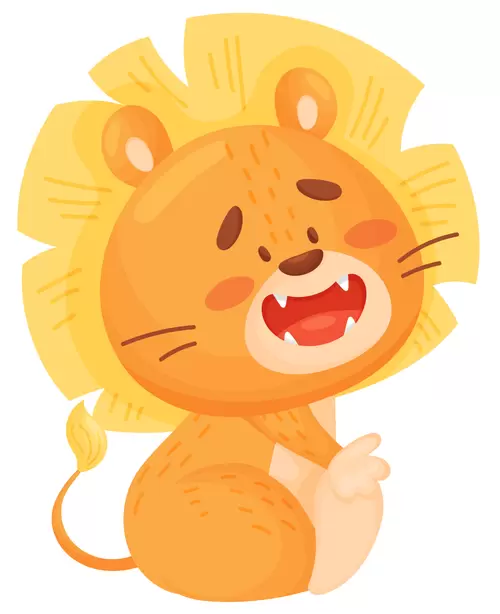 Cartoon,Lion Illustration Material