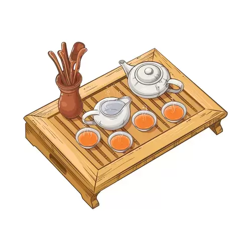 Tea Set Icon,Tea table Illustration Material