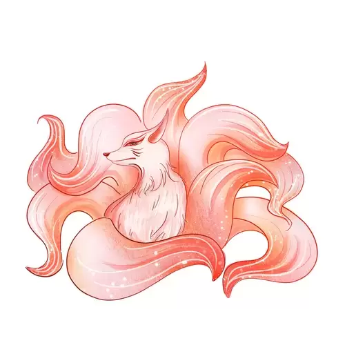 Legendary Animal,nine-tailed fox Illustration Material