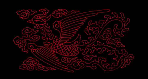 Dragon and Phoenix Pattern Illustration Material