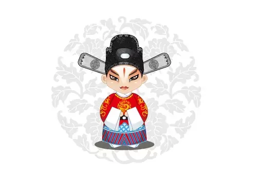 Peking Opera Masks Illustration Material