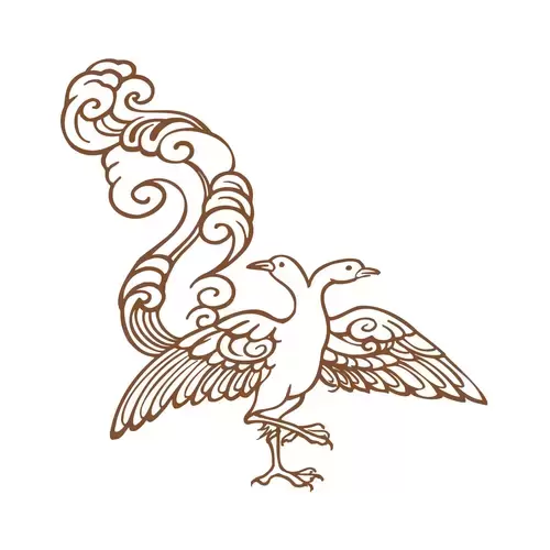 Ancient Auspicious Animals Pattern,Goose Illustration Material