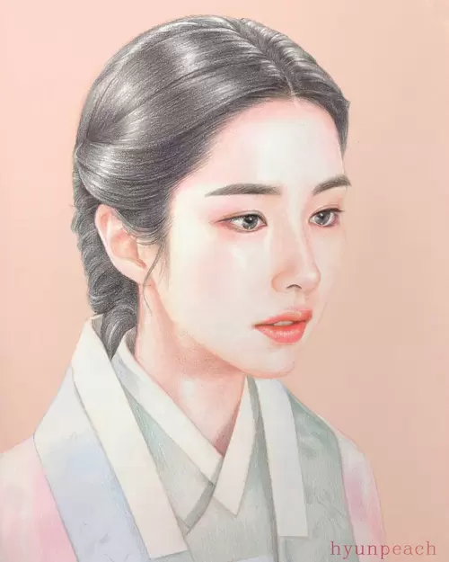 Beautiful Girl,Korean Attire Illustration Material