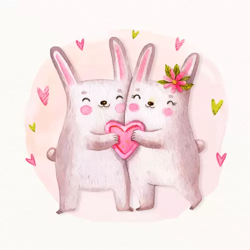 Animals in love Illustration Material