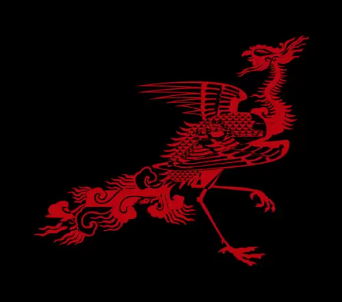 Dragon and Phoenix Pattern Illustration Material