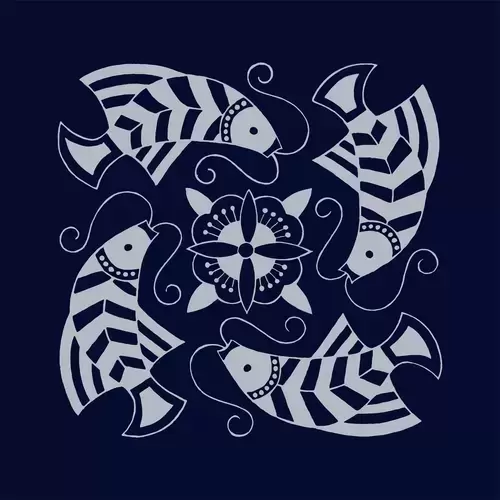 Batik patterns,Fish Illustration Material