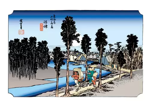 Japanese Ukiyo-e Illustration Material