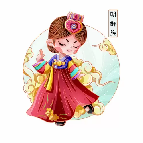 China's 56 Ethnic Groups,Joseonjok Illustration Material