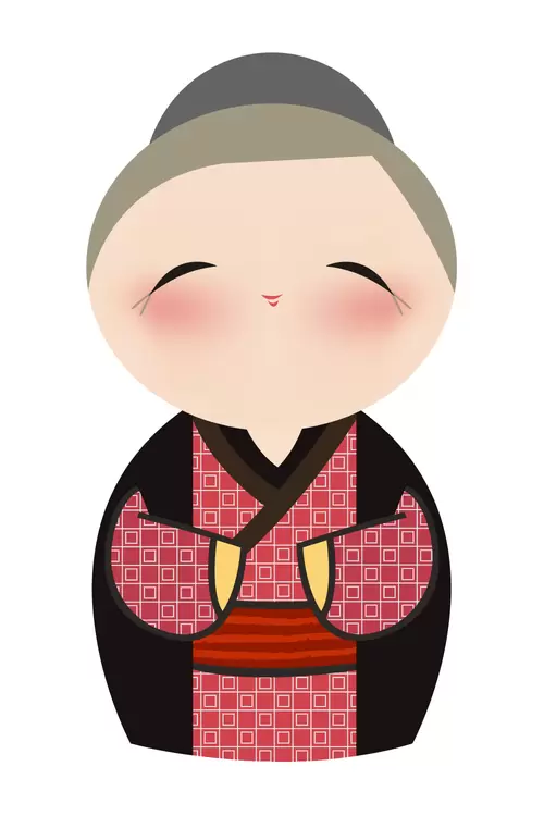 Japanese kimono doll,Woman Illustration Material