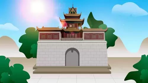 Ancient Chinese Building Illustration Material