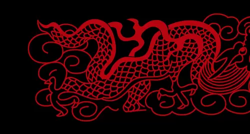 Dragon and Phoenix Pattern Illustration Material