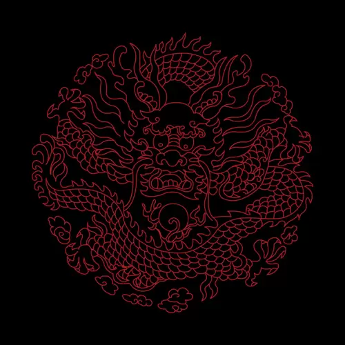 Dragon and Phoenix Pattern Illustration Material