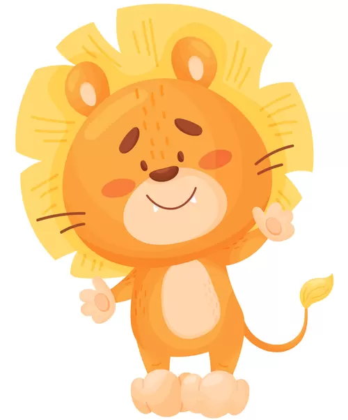Cartoon,Lion Illustration Material