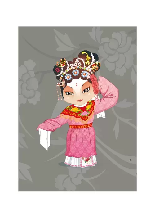 Peking Opera Masks Illustration Material