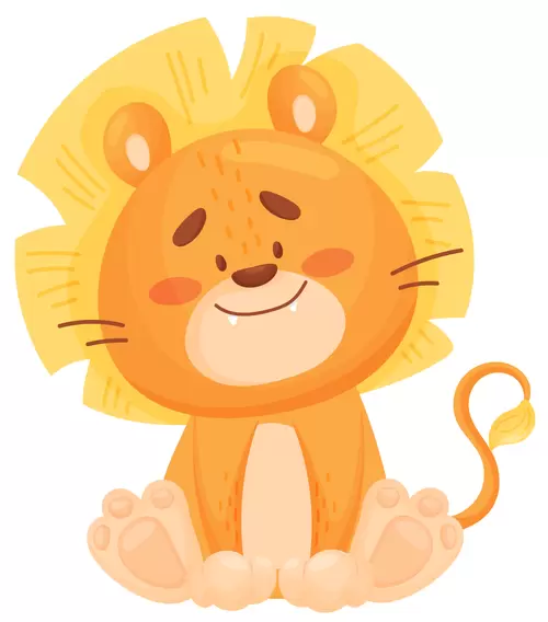 Cartoon,Lion Illustration Material