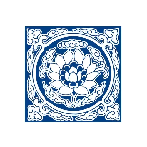 Blue And White Porcelain Pattern,Lotus Illustration Material