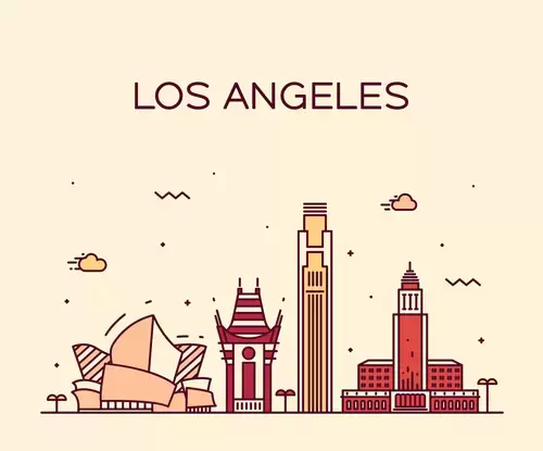Global City,Los Angeles Illustration Material