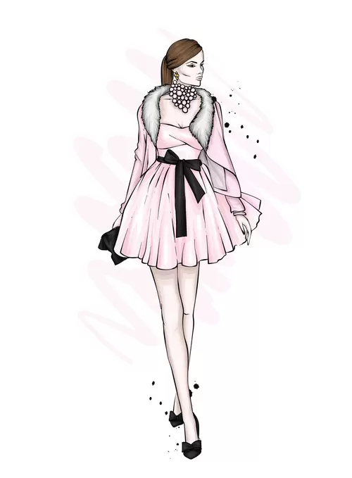 European and American fashionable women Illustration Material