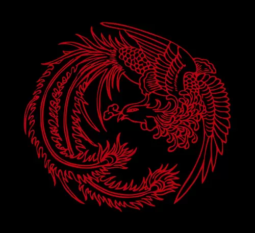 Dragon and Phoenix Pattern Illustration Material