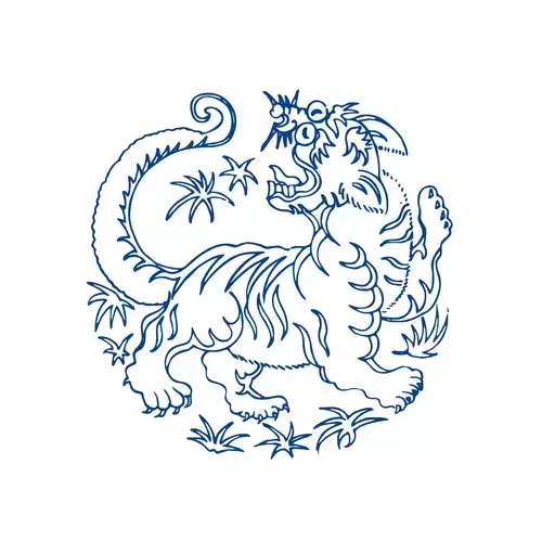 Blue And White Porcelain Pattern Illustration Material