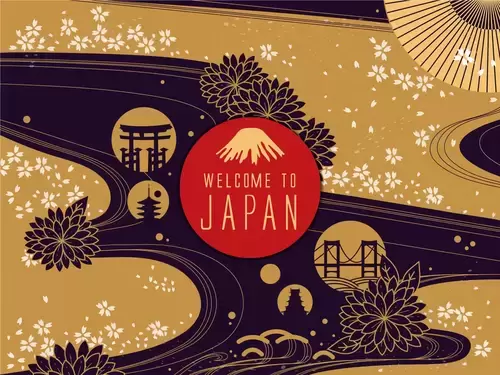 Attractions in Japan Illustration Material