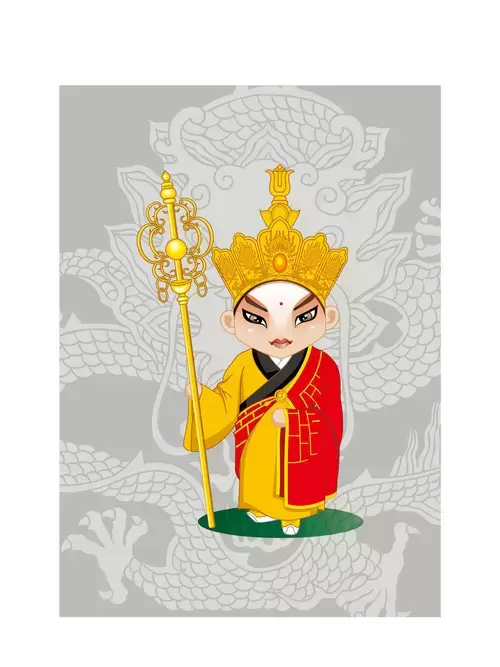 Peking Opera Masks Illustration Material