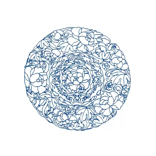 Blue And White Porcelain Pattern Illustration Material