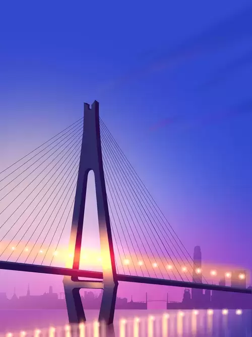 The Wuhan Yangtze River Bridge Illustration Material