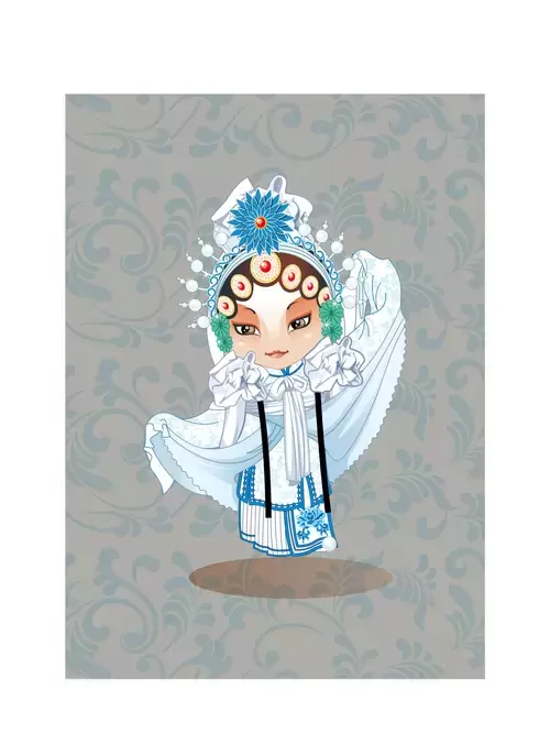 Peking Opera Masks Illustration Material