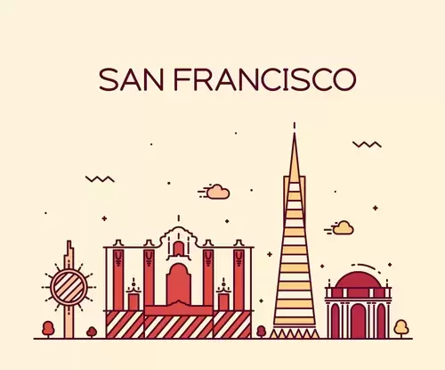 Global City,San Francisco Illustration Material