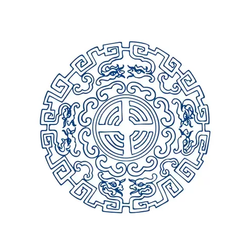 Blue And White Porcelain Pattern Illustration Material