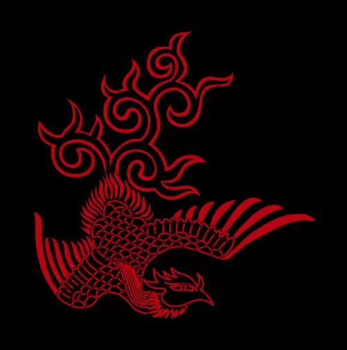 Dragon and Phoenix Pattern Illustration Material