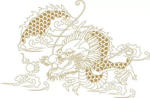 Pattern Dragon and Phoenix Illustration Material