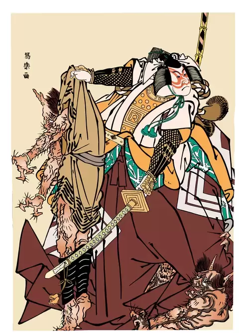 Japanese Ukiyo-e Illustration Material