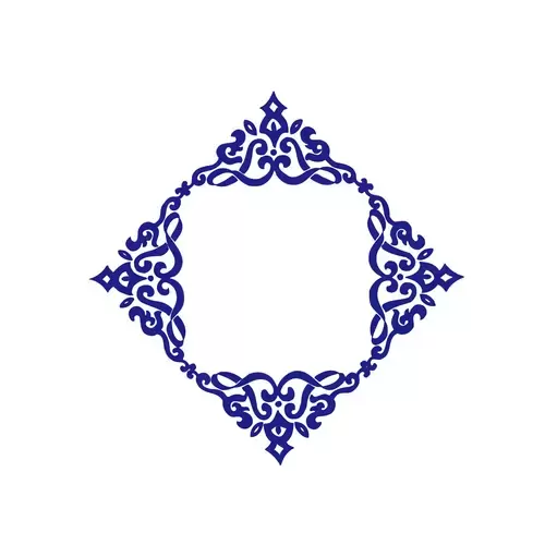 Blue and White Pottery Pattern Illustration Material