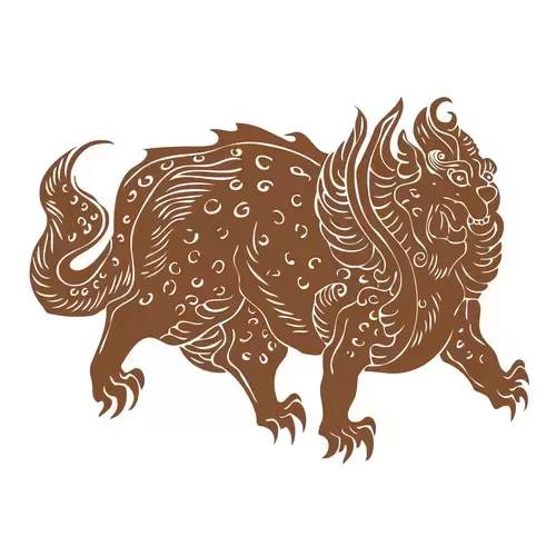 Ancient Auspicious Animals Pattern,Kirin Illustration Material