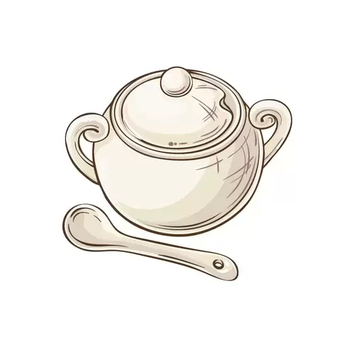 Tea Set Icon,white teapot Illustration Material