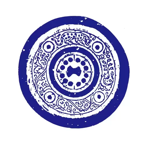 Blue and White Pottery Pattern Illustration Material