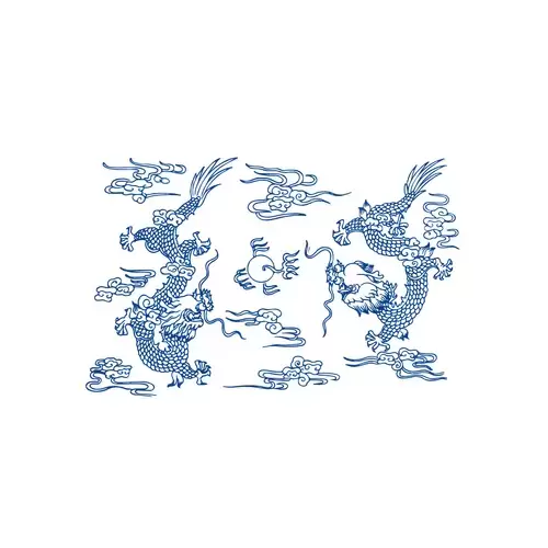 Blue And White Porcelain Pattern Illustration Material