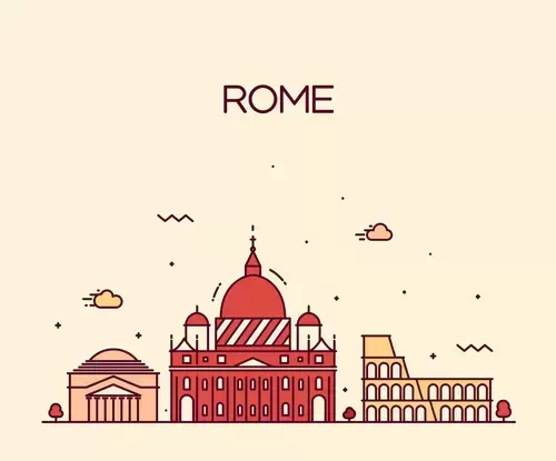 Global City,Rome Illustration Material