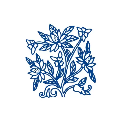 Blue And White Porcelain Pattern Illustration Material